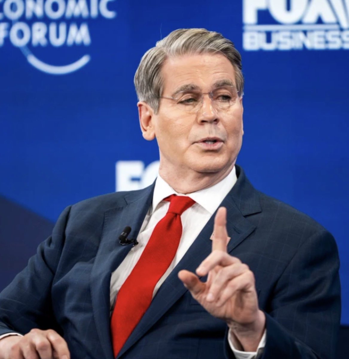 MAGAVoice's tweet image. Who else supports Treasury Sec. Scott Bessent EMBARRASSING Gavin Newsom in Davos ?