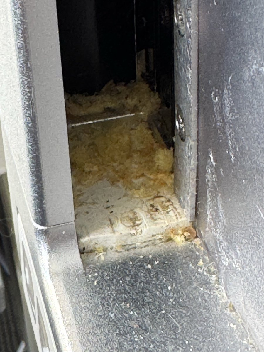 rsg41070's tweet photo. @British_Airways This is a picture from business class on BA 107 on 19th January at the start of the flight. Food debris from previous flights encrusted on screen between seats. Awful. https://t.co/bZhLcVsDCy