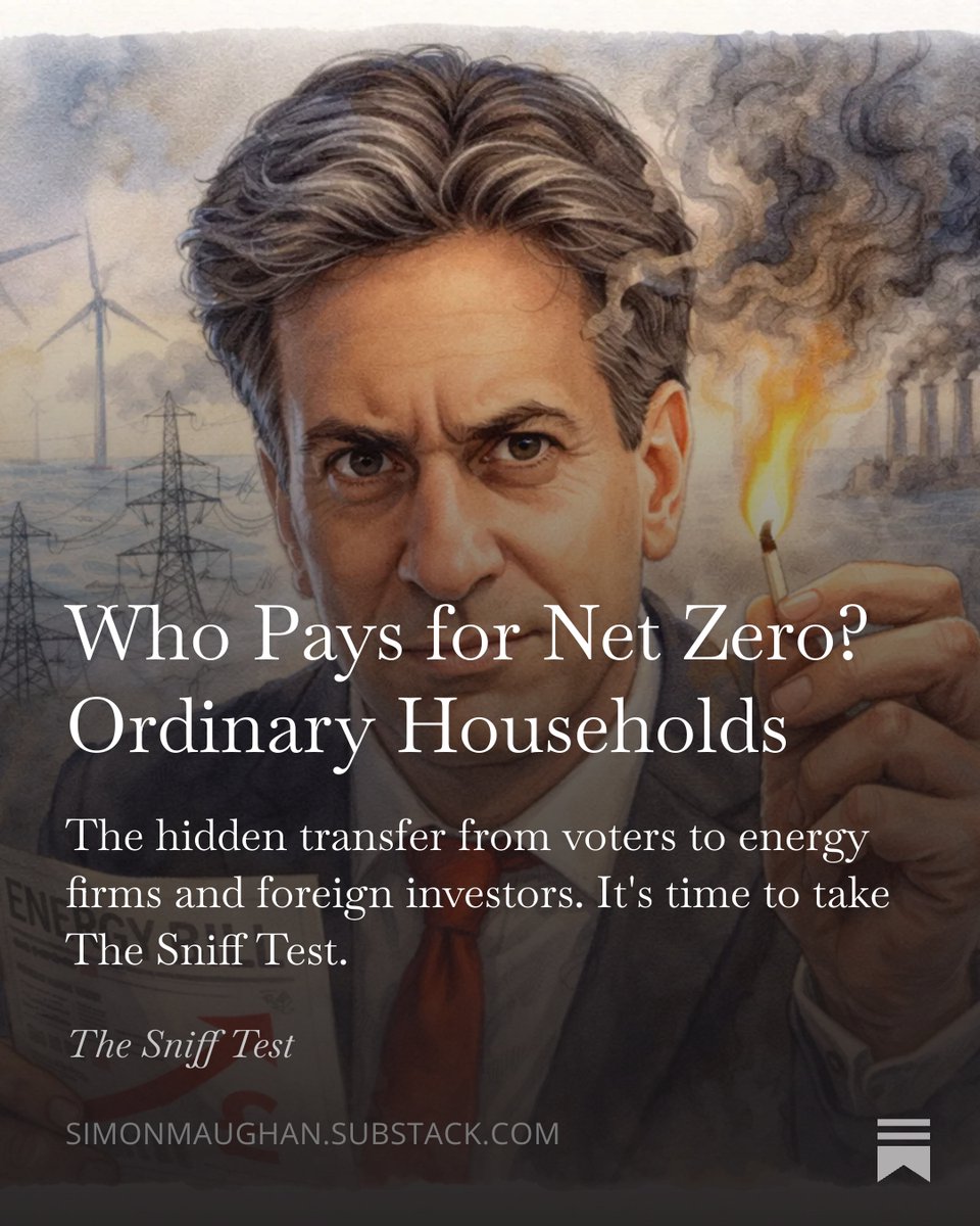 Britain isn’t arguing about net zero. It’s arguing about who pays for it.
Rising bills, foreign-owned wind farms and shrinking domestic energy supply tell a less comforting story than the one we’re sold.
open.substack.com/pub/simonmaugh…