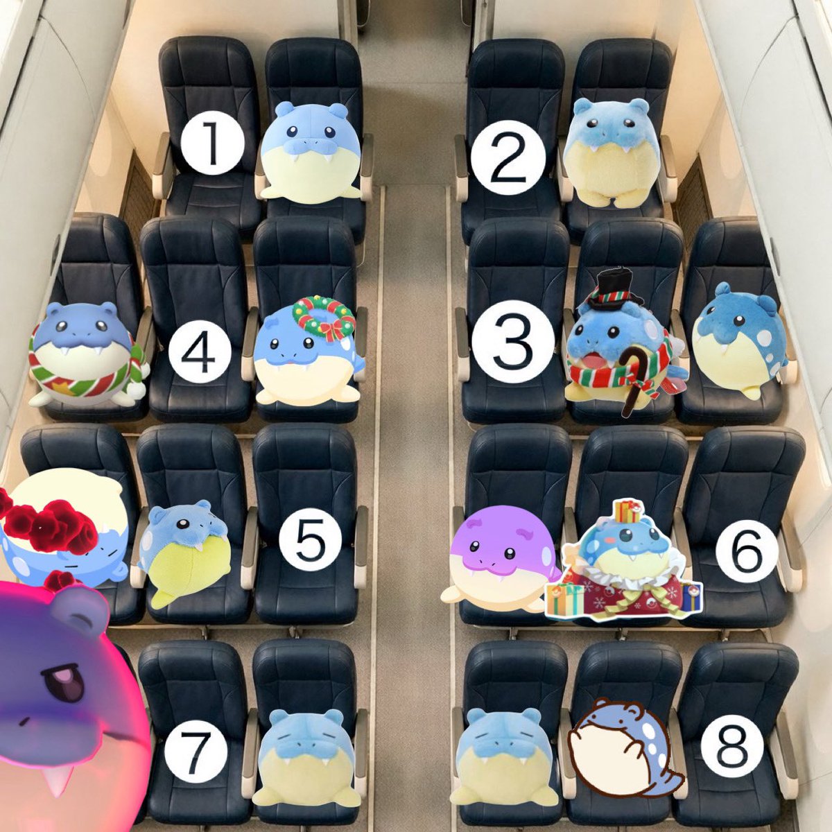 Roy_Cubone's tweet image. これから8時間のフライト
キミならどこに座りますか？