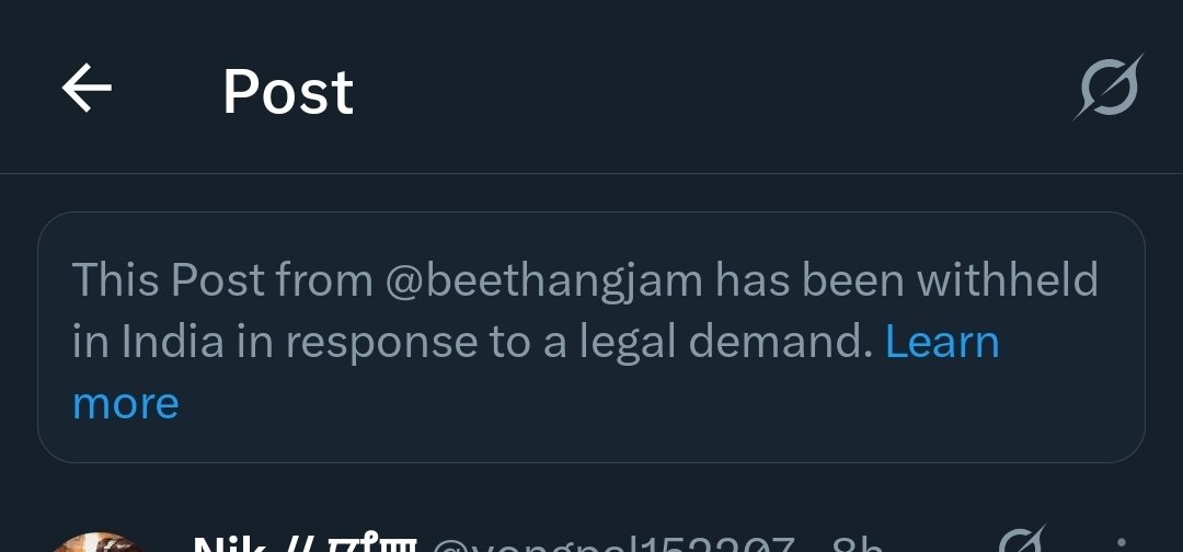 DayliteMist's tweet photo. Crazy how @beethangjam @diana_warep @Lombanaidabi all ur post getting withheld in India for posting the video of meitei man getting shot in the head? They are trying to suppressed our voices?? https://t.co/lvtYqCGKPZ