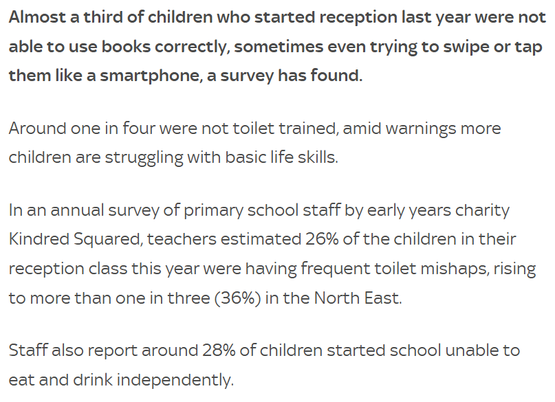 Really difficult to overstate how bad things are in early years education.