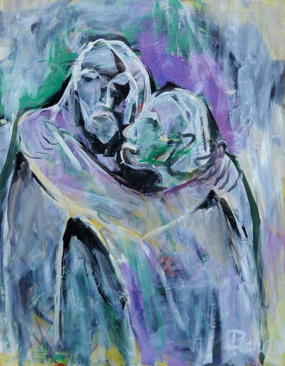 Ayer fue el día mundial del abrazo. Cada 21 de enero se celebra esta jornada para recordar el poder de un simple gesto. En la obra de Jorge Rando puedes encontrarte muchos, muchos abrazos…