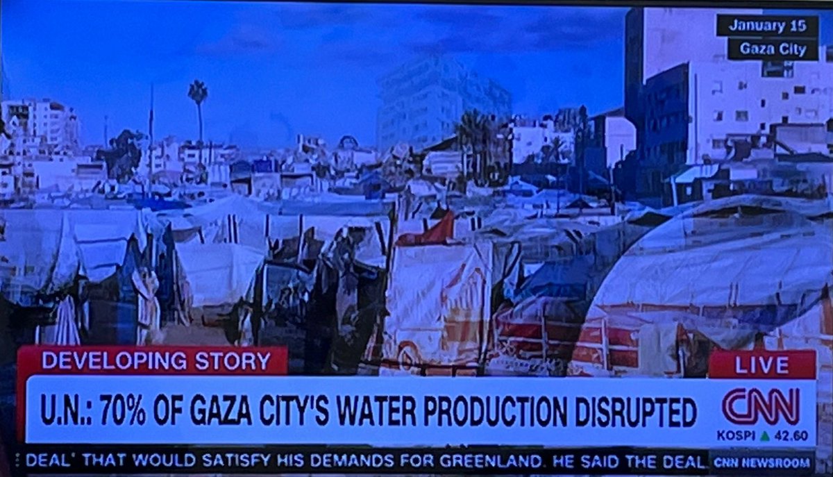 cogatonline's tweet photo. It is regrettable that @CNN, a leading international media outlet, chose not to contact COGAT for verification before amplifying an inaccurate claim attributed to the UN. Responsible reporting requires basic fact-checking, particularly on issues with humanitarian implications.

There are three water pipelines from Israel and one from Egypt running into the Gaza Strip. A pipeline has experienced a temporary technical malfunction and is currently undergoing rapid repairs. All other water pipelines are fully operational and continue to supply water as usual.

The malfunction is currently being addressed on the Gazan side. In the interim, water is being delivered to Gaza City through water trucks to ensure continuity of supply.

Water in the Gaza Strip is also supplied through desalination plants and water pumping facilities, with ongoing entry of fuel to facilitate the operations of these facilities. Overall water availability in the Gaza Strip remains well above the humanitarian threshold required.

Israel continues to facilitate water provision and humanitarian assistance to Gaza, in coordination with international partners, and remains committed to addressing civilian needs alongside ongoing security considerations.
