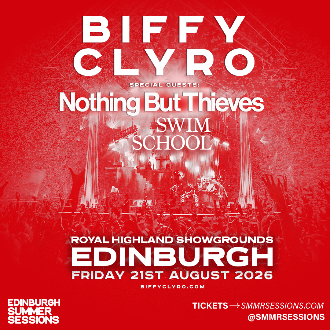 TicketmasterUK's tweet photo. 🎸 Edinburgh Summer Sessions 2026 returns with a huge headline show from Biffy Clyro!

Join thousands of fans for an unforgettable night of anthems and high-energy live music on Friday 21 August 2026🖤

🎟️Tickets on sale at 10:00, Fri 30 Jan >> https://t.co/jzu6shlOQk https://t.co/24rmkiFOYJ