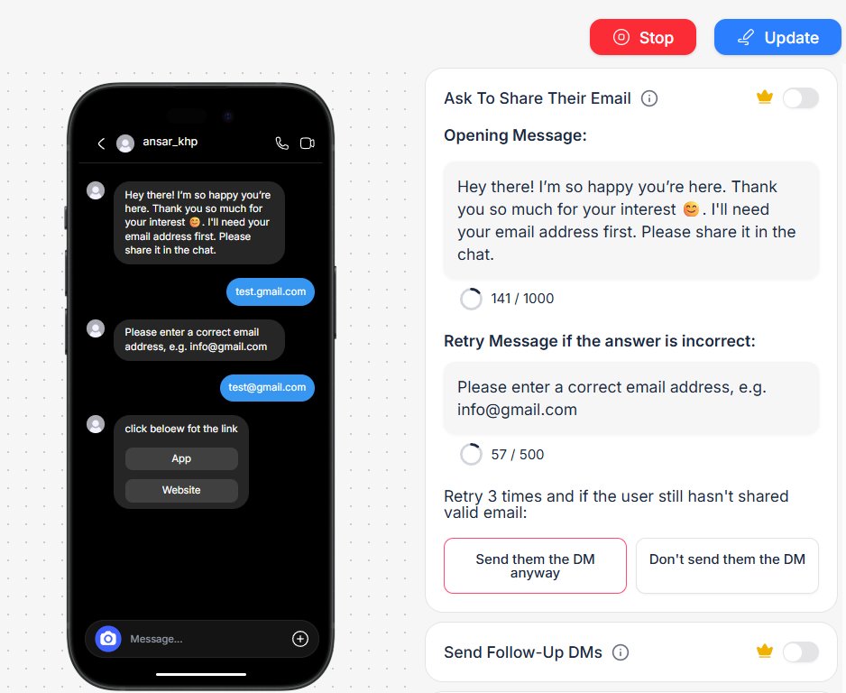 Hypello just shipped Email Capture in Instagram DM🚀 

Automatically collect emails before sending links. 
Smarter flows. Better leads.

 Next up 👀 
👉 Affiliate / Refer-a-friend 
👉 Earn commissions 

 Building in public. Always.