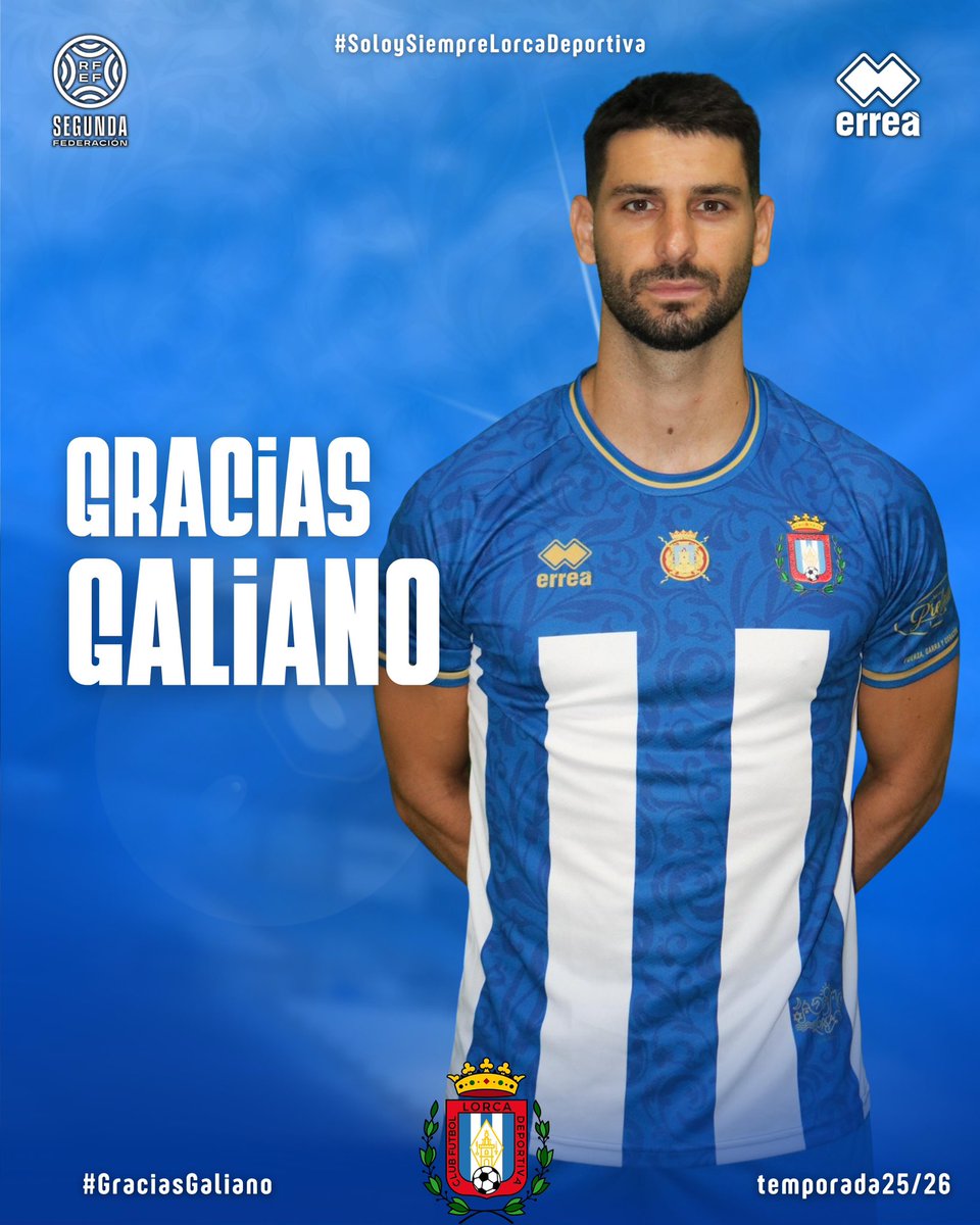 𝗢𝗙𝗜𝗖𝗜𝗔𝗟 |

ℹ️ 𝗚𝗔𝗟𝗜𝗔𝗡𝗢 no continuará como jugador del Lorca Deportiva.

🙌🏻 Desde el club, queremos agradecerle a nuestro capitán su esfuerzo, sacrificio, entrega, profesionalidad y como ha defendido el escudo de nuestra ciudad durante todas sus etapas en el club.