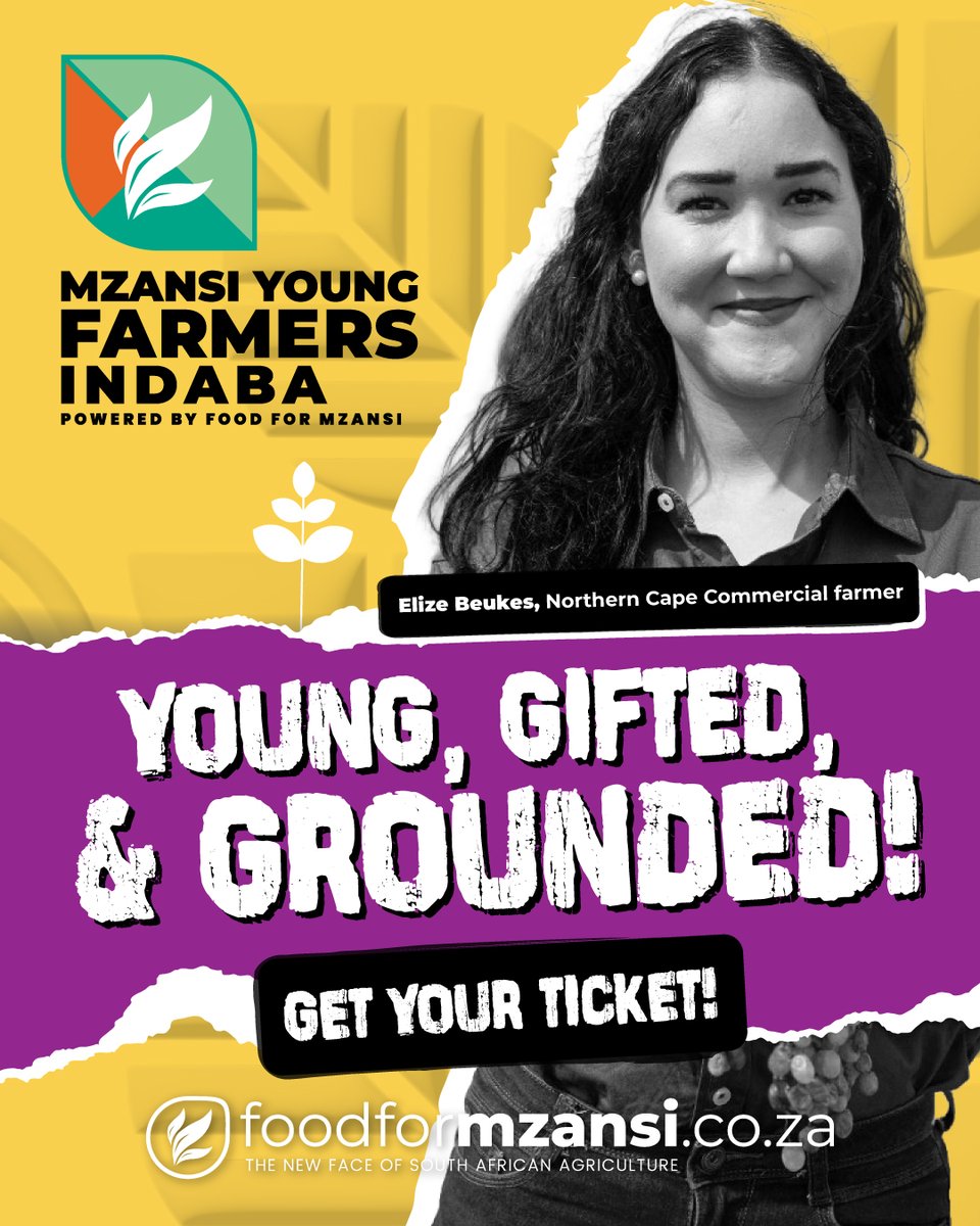 foodformzansi's tweet photo. Pull through to the Choose Life Church, Pretoria East, on 9-10 April 2026, and vibe with the brightest young agri-minds shaping the future of farming. ๐พ๐
๐Get your ticket: https://t.co/dKOuagDO2p
*Limited time only. T&Cs apply.
#TheFutureGrowsHere #FFMIndaba26 #Agriculture https://t.co/yIQtHuMaeV