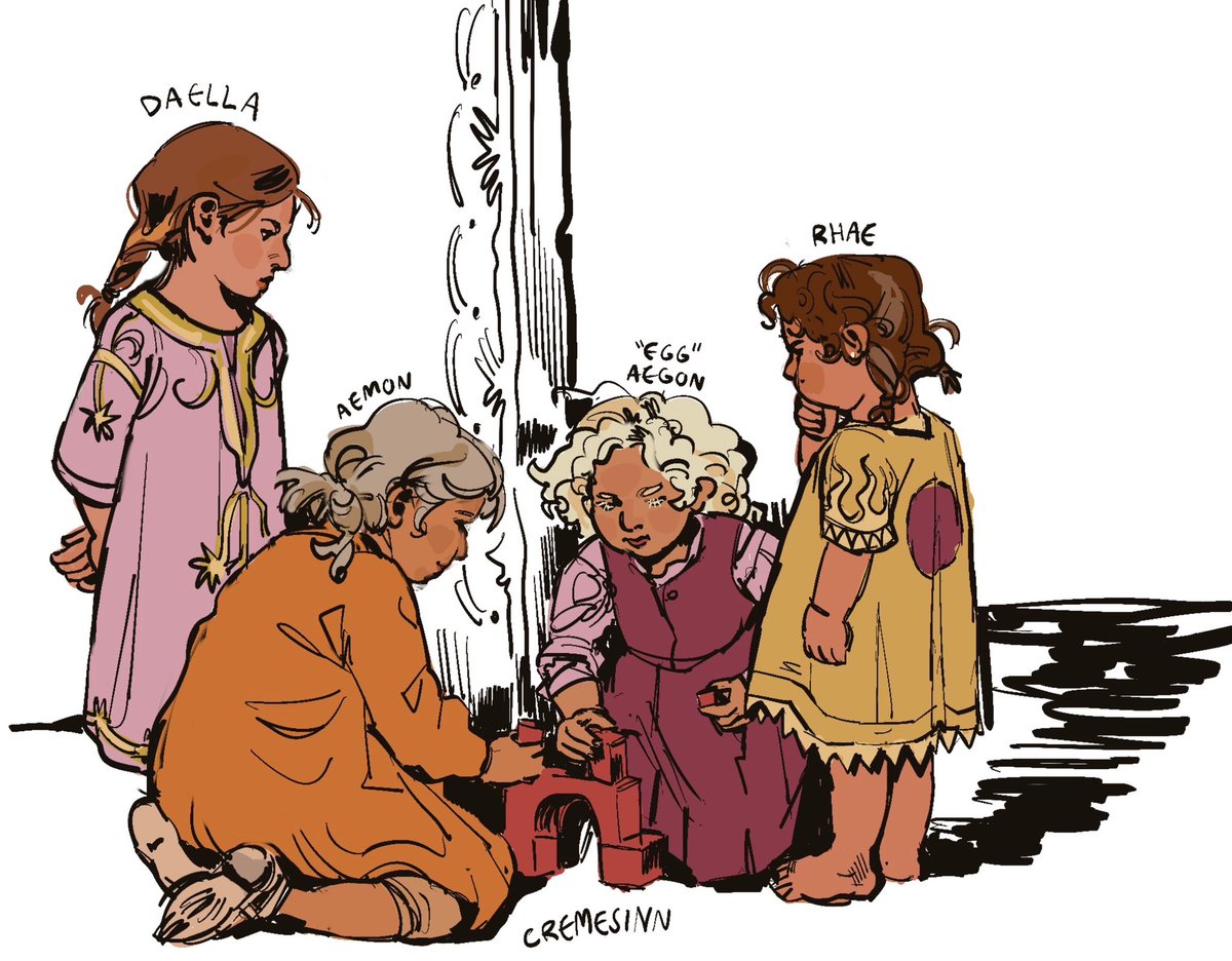 egg, (maester) aemon and their sisters, daella and rhae 😢💕 theyre building a tiny red keep #akotsk #dunkandegg #asoiaf