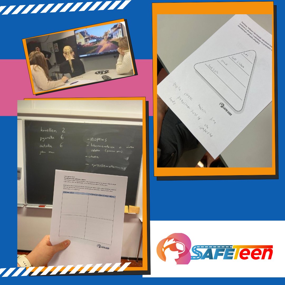 SAFETeen_eu's tweet photo. 🚸 Learning safe commuting in action!
@RaumanNorssi 7th graders are participating in #SAFETeen lessons in Finland 🇫🇮
What makes commuting risky?Stress, hurry, nerves on edge, and especially speed. 
Small choices can make a big difference on the road!
#SafeCommuting #RaumanNorssi https://t.co/6yH8rczw4h