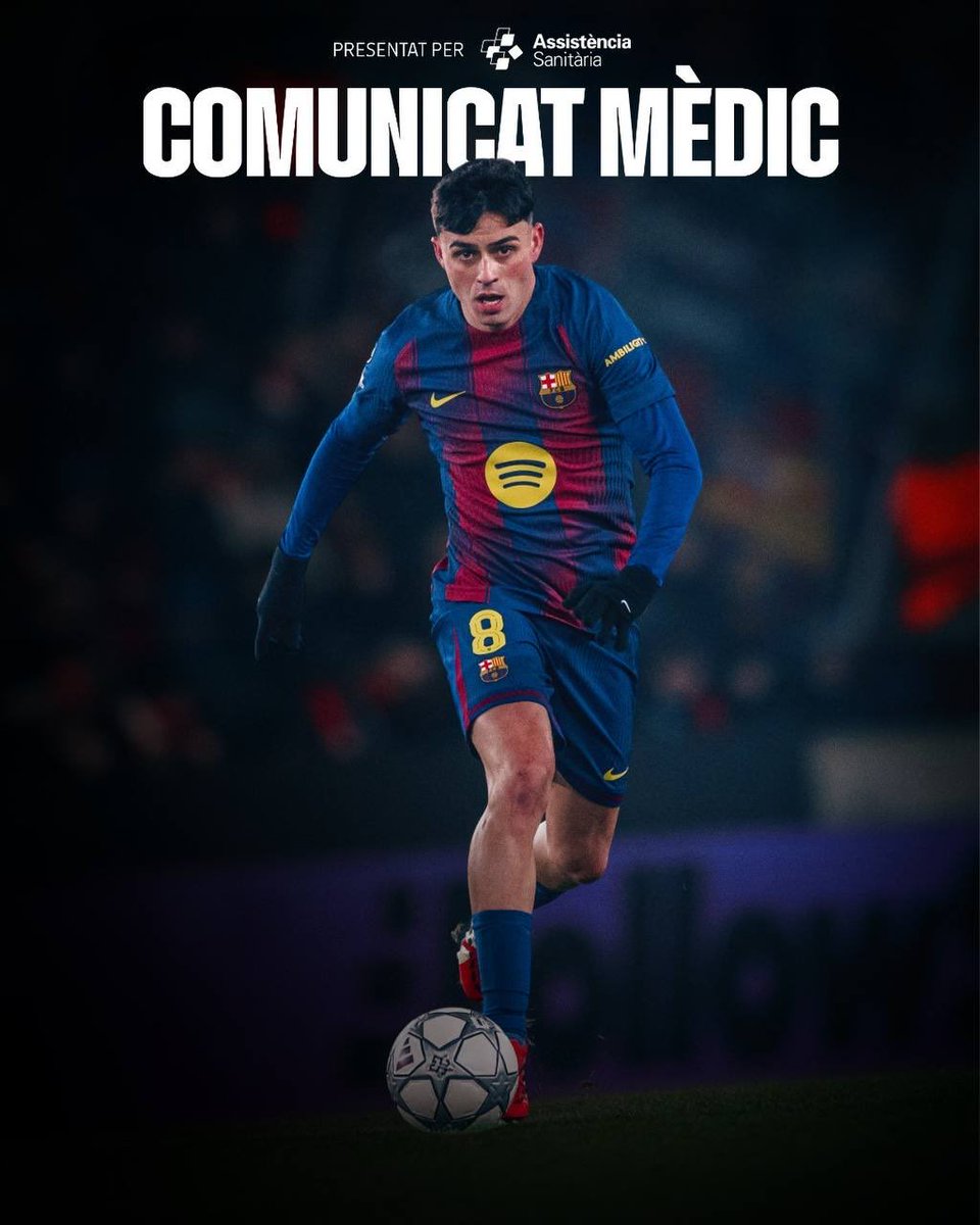 ❗️ lésion musculaire au biceps fémoral de la jambe droite pour Pedri. 

Un mois d’absence.