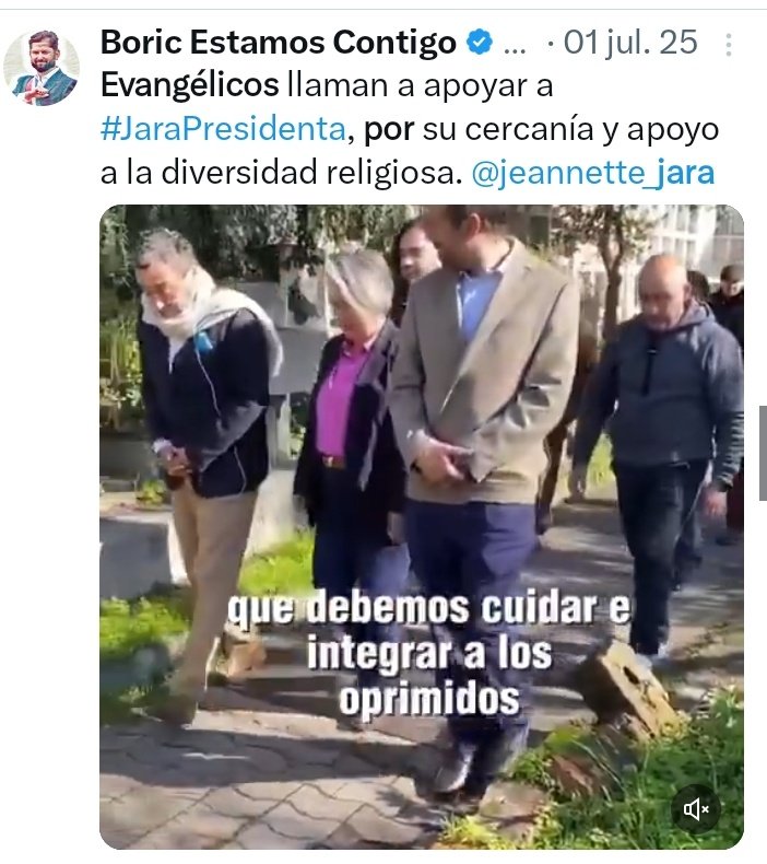<a href="/agenciaunochile/">AgenciaUno</a> En campaña no les molestaban los evangélicos, ahora son unos fanáticos religiosos, que siga así la comunista los evangélicos son 2,5 mill de votos, 😂 😂 😂