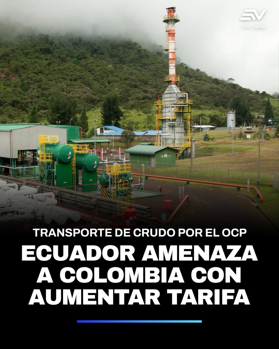 🔴 La ministra de Ambiente y Energía, Inés Manzano, anticipó que la tarifa que #Ecuador cobra a Colombia por transportar parte de su crudo por el Oleoducto de Crudos Pesados (OCP) tendrá una modificación, luego de que el país vecino suspendiera la venta de energía eléctrica. ▶️