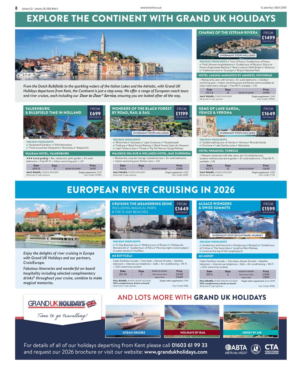#Ad Just seen these lovely #coachingholidays in this week's Medway Messenger, with new pick ups in the Kent area. If you dont like flying or you just want someone else to be in charge, these look perfect!