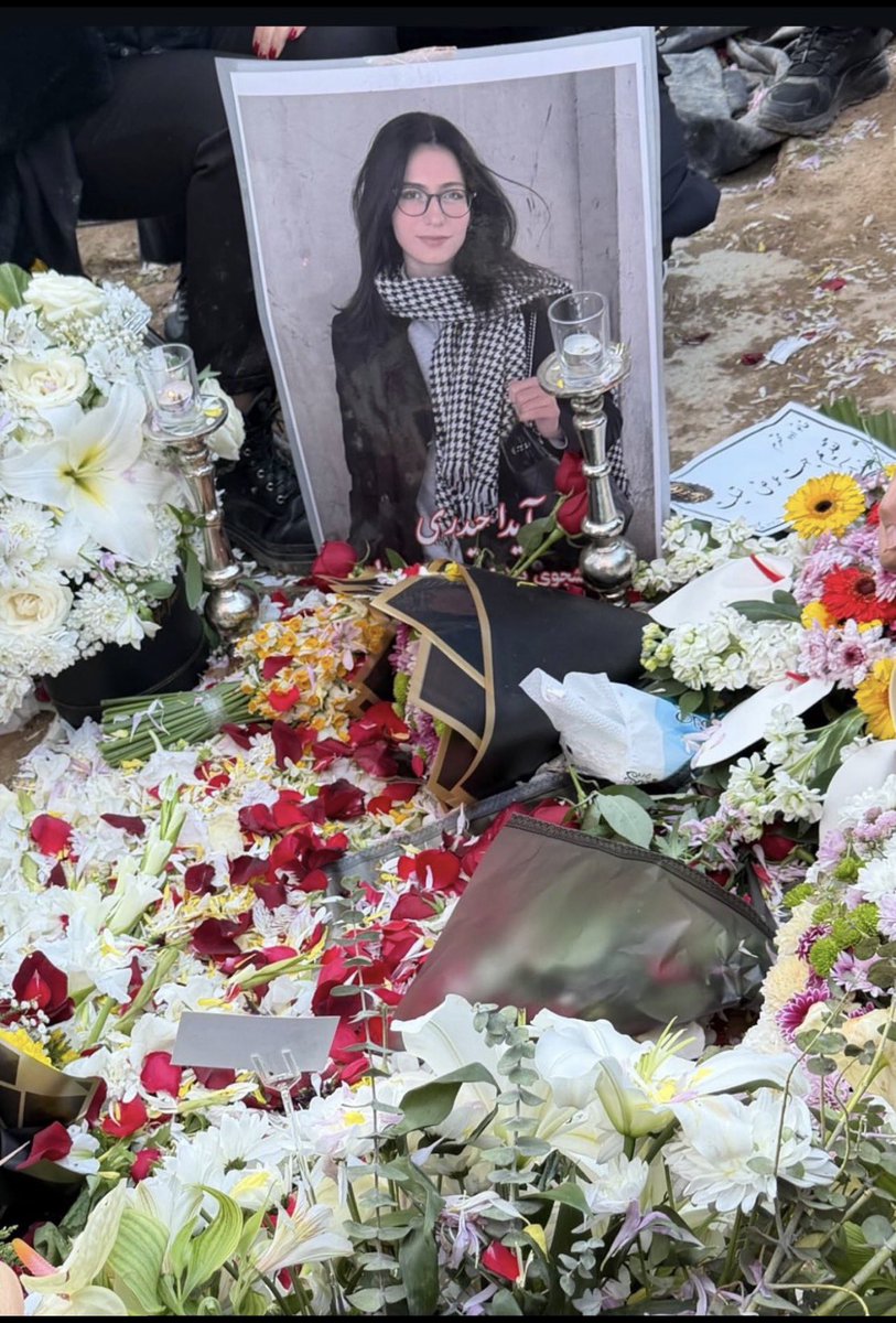 DVATW's tweet image. This young lady is Aida Heydari. A 21 year old medical student, she was murdered by IRGC thugs in Sadeghieh Square protests on Jan 8th. Her family had to fight for  days just to claim her body. Remember her.
