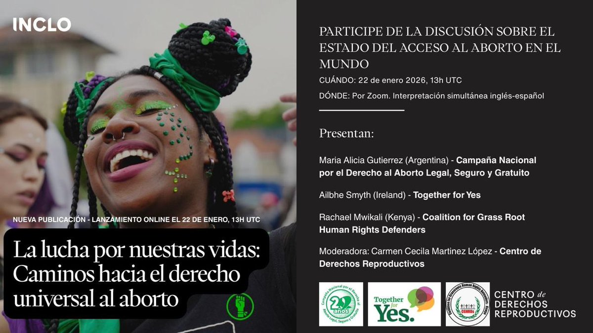 INCLOnet's tweet photo. 💚 #HOY! en 30 mins (1300 hs UTC) #JusticiaReproductiva 🌍

Súmense para intercambiar estrategias en la lucha para garantizar y efectivizar el derecho al aborto legal y seguro. Con activistas de #Argentina #Irlanda #Kenia

🔊 Traducción español–inglés🔗: https://t.co/H5tCw7lIhI https://t.co/5f9LvY58pB