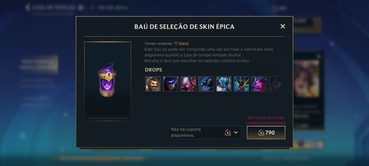 ArenaXWiccano's tweet image. 🚨5 SKINS GRATUITAS!

A loja de WILD CORES LIMITADOS foi lançada com 5 SKINS GRATUITAS! Sendo elas:

• Morgana Imperatriz Lunar Primorosa 
• Aurelion Sol Guardião Lunar 
• Baú de skin Épica (2x)
• Baú de Skin Lendária 

Através de eventos conseguiremos WC para a compra!