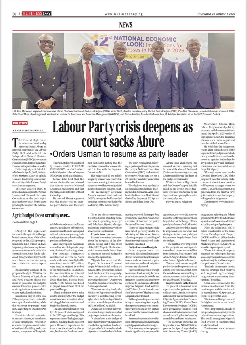 dlasgidifarmer's tweet photo. My thoughts were featured on an Agric Budget Scrutiny Op-Ed on @businessday today’s paper. 

Check page 30. Find full commentary here https://t.co/nZa6IYQWew

My bosses 🙌 @Nig_Farmer @Okon_Eteobong @Farmexecutive are there too. 

@sarnchos https://t.co/rynqbNIJ4q