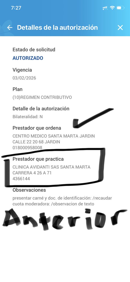 Daironsang's tweet photo. @Supersalud  por favor su ayuda @descubretusalud me autorizó una cita de control con medicina del dolor cuidado paliativo que debía ser para clinica Avidanti pero me envía a otro prestador diferente que no tiene ese médico, y nadie responde, anexo imágenes https://t.co/3DmA25hySp