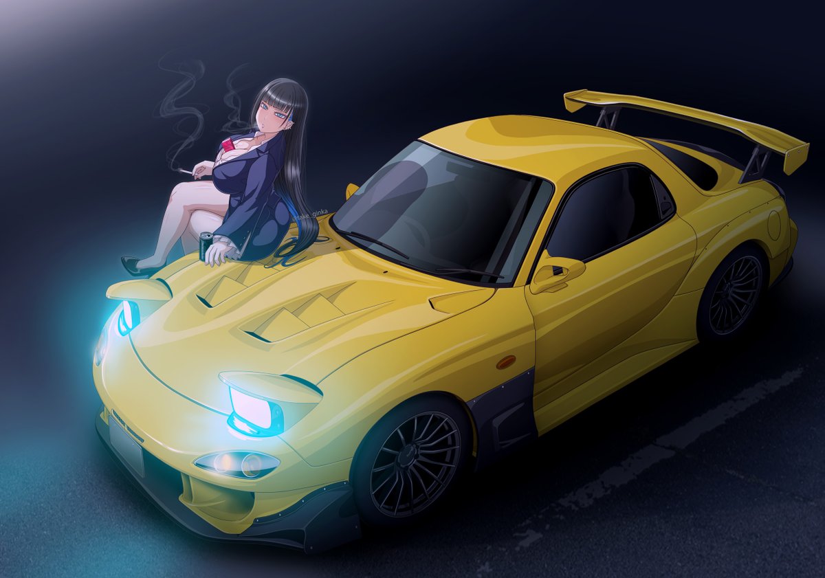 FD3Sと喫煙女子 描けました!

すごく美人なので、愛想よくするとすぐ勘違いする野郎が出てくるので、いつもしかめっ面OLさん。
 仕事帰りにダム湖までクルマを走らせて、駐車場で一服して帰るのが彼女の楽しみです🌛 