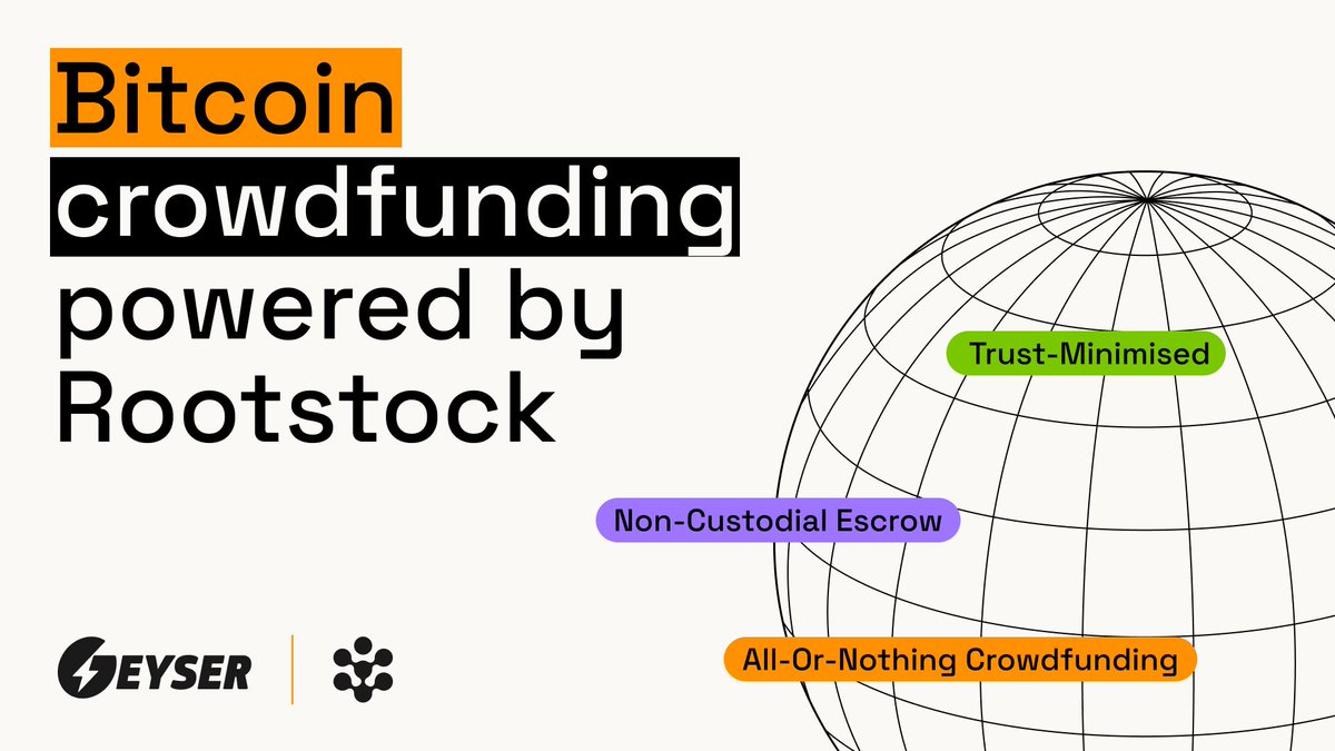 If a project can’t be built without full funding, partial donations are traps.
For builders and supporters.

All-or-Nothing crowdfunding on Bitcoin finally addresses this broken model.

<a href="/geyserfund/">Geyser ⚡️</a> integrating with <a href="/rootstock_io/">Rootstock</a> makes this possible.

Thread: