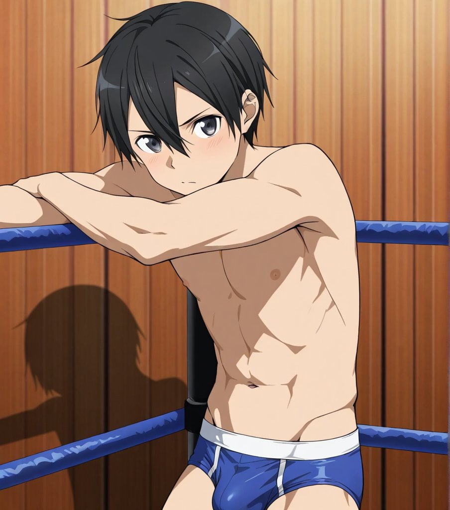 CLUB_BF10's tweet photo. 人目を避けて、二人きりの男同士のプライベートプロレスを堪能しようとしているキとユ。

いつも相手が着ている服の色を履くことは、この時限定のお約束らしい。

#AIイラスト 
#AIプロレス部
#BLファイト https://t.co/cT13f1AlGH