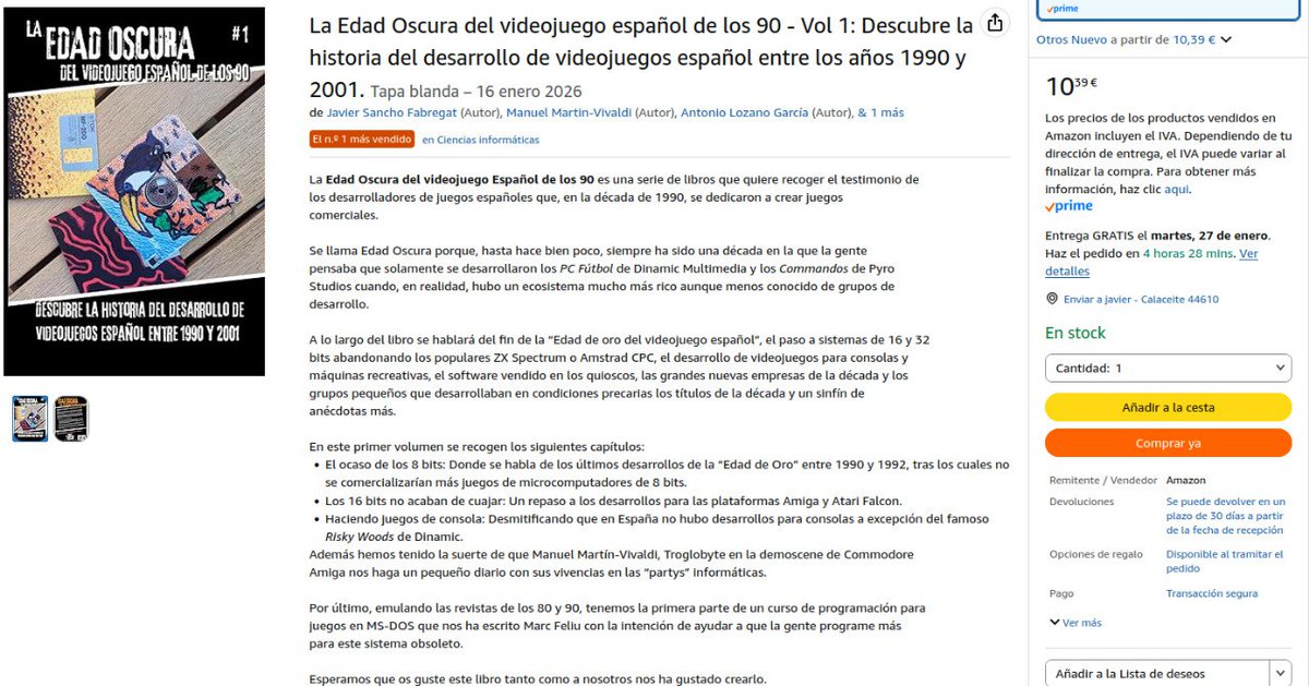 Acaba de salir nuestro libro sobre desarrollo español de los 90 y ya es número 1 de ventas en su categoría.

¡Muchas gracias!

amazon.es/dp/B0GHS46H8D