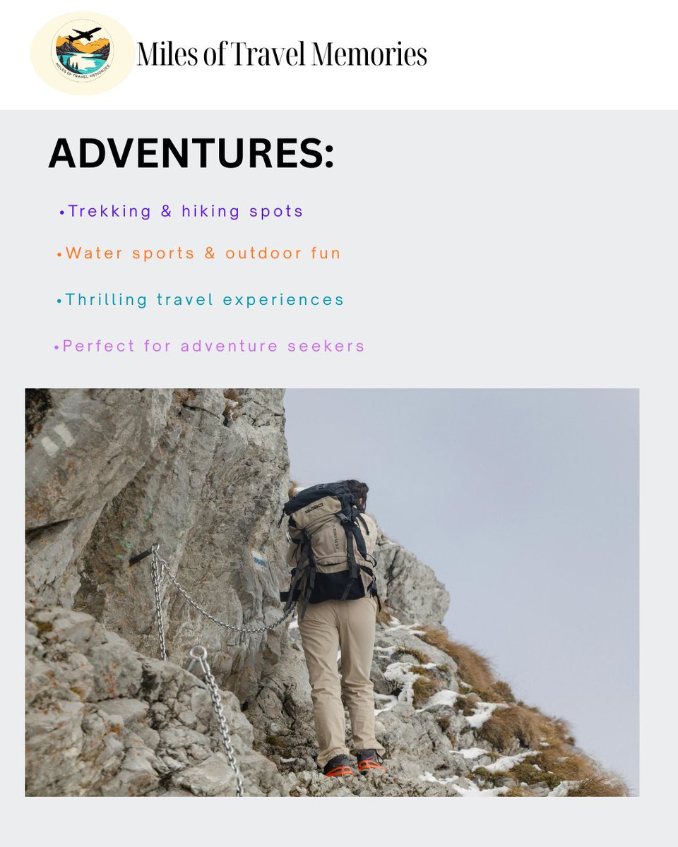Bhuvana200717's tweet photo. Adventure begins where comfort ends 🧗‍♂️⛰️From trekking trails to thrilling experiences—this is real travel 🌍✨#MilesOfTravelMemories
#Adventures
#APTravel
#viral
#Trending https://t.co/tUrTmt59kx
