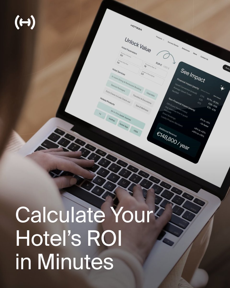 How much revenue could your hotel unlock with digital guest engagement? 💡
Try the Hoteza ROI Calculator and see your potential impact on upsells, RevPAR, and operations.
hoteza.com/roi-calculator