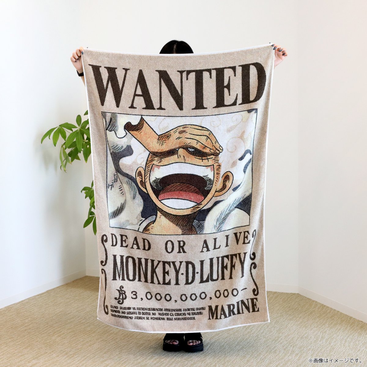 再入荷】麦わらストア限定 五彩織り ビッグタオル〈手配書〉 ルフィ