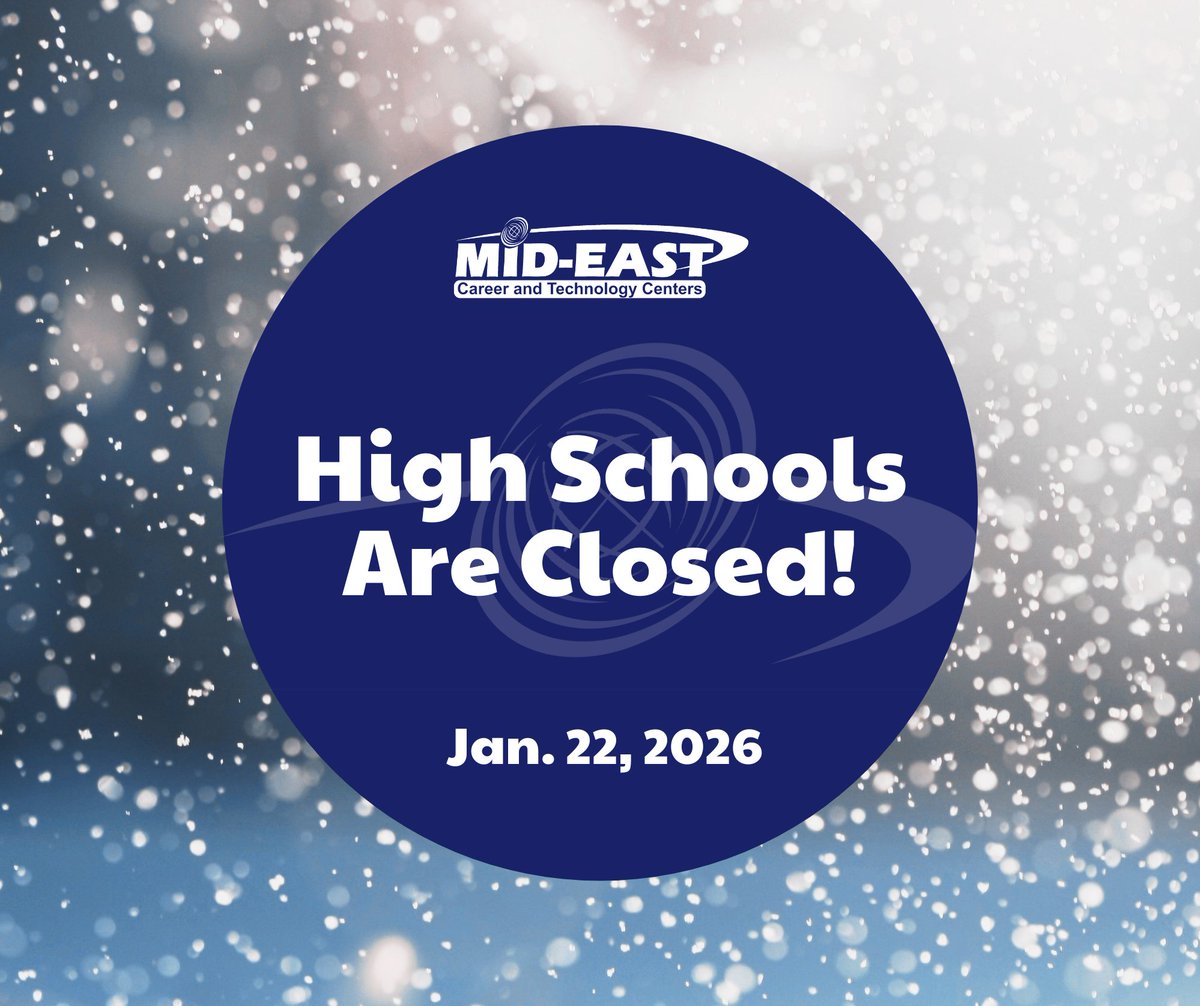 ‼️ANNOUNCEMENT UPDATE‼️

FOR THURSDAY, JANUARY 22, 2026:
Our high school classes are now CLOSED at both the Buffalo and Zanesville Campuses.

Adult Education and CARE classes will still operate on their regular schedules.