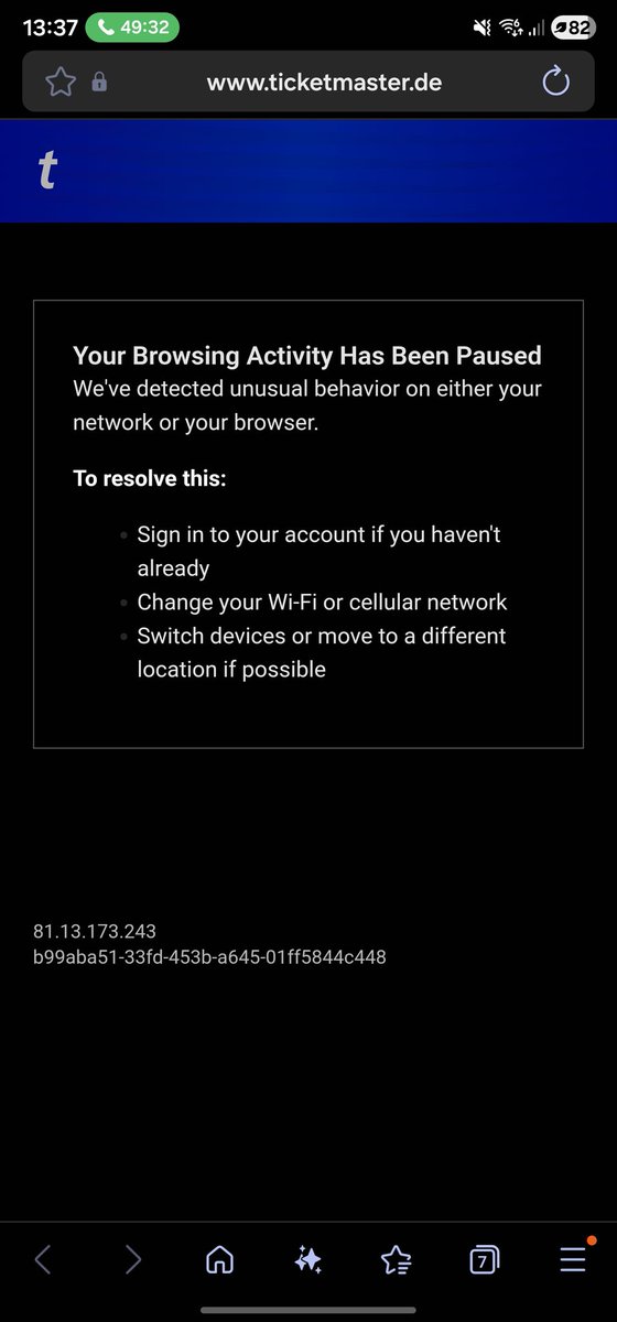 Allowin_X's tweet photo. @TicketmasterDE 
My account got blocked can you unblock it please 🙏🏻 https://t.co/c0OOUk2AjX