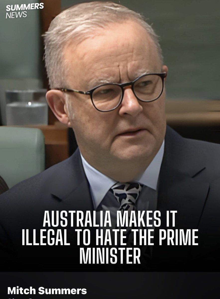 RositaDaz48's tweet photo. In a shocking move, Australia has made it illegal to express hatred toward the Prime Minister, sparking outrage among free speech advocates.
Critics warn that this new law threatens freedom of expression, turning political dissent into a punishable offense.
Supporters argue it’s meant to curb online abuse and harassment, but opponents say it’s a dangerous step toward government overreach and censorship.
This unprecedented legislation raises serious questions about the balance between protecting public figures and preserving basic democratic rights.
#MitchSummers
#Australia #FreedomOfSpeech #Censorship #PoliticalDissent #PMLaw #GovernmentOverreach #ViralVibes #SummersNews