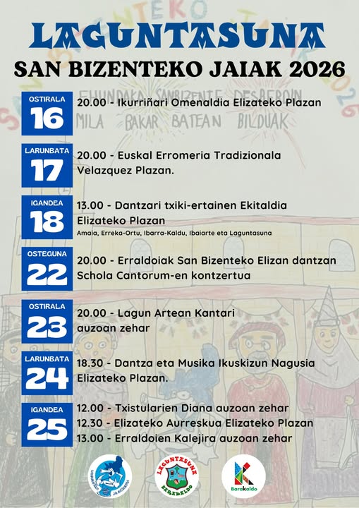 #SanbikoJaiak topera daude!!! Eta aipamen berezia egin behar diogu <a href="/laguntasuna/">Laguntasuna Elkartea</a> elkarteari, #EuskalKultura sustatzeko egiten duen lanagatik!!! 👏👏👏
Ez galdu ezertxo ere!!!
#SanbikoJaiak, #JaiHerrikoiak, #EuskalKultura, #BarakaldoEuskaraz