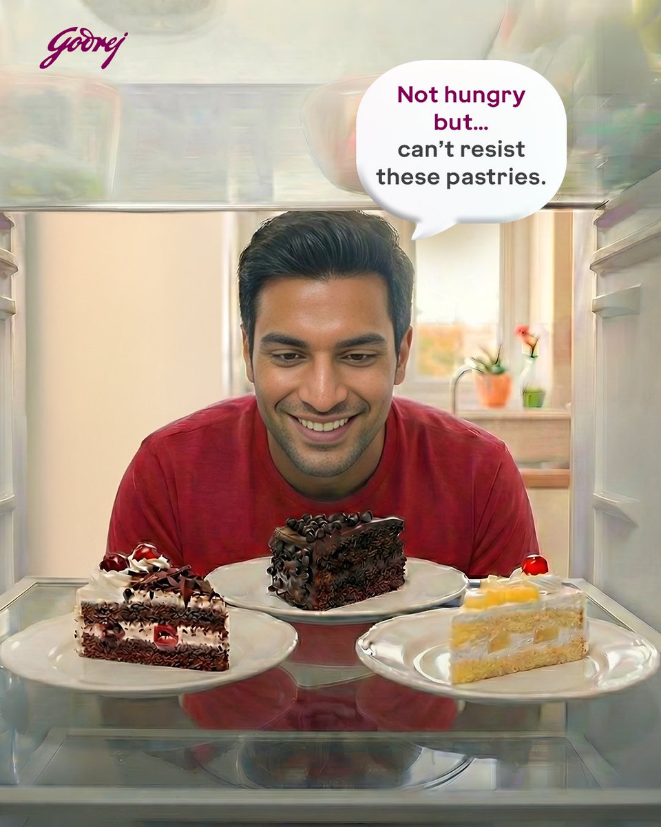 GodrejAppliance's tweet image. Our fridge knows all your secrets. 
The post-dinner dessert. The midnight raid. The last slice that mysteriously disappeared. 
But don't worry - we keep everything fresh and every secret safe!

#Godrej #SochKeBanayaHai #ThingsMadeThoughtfully