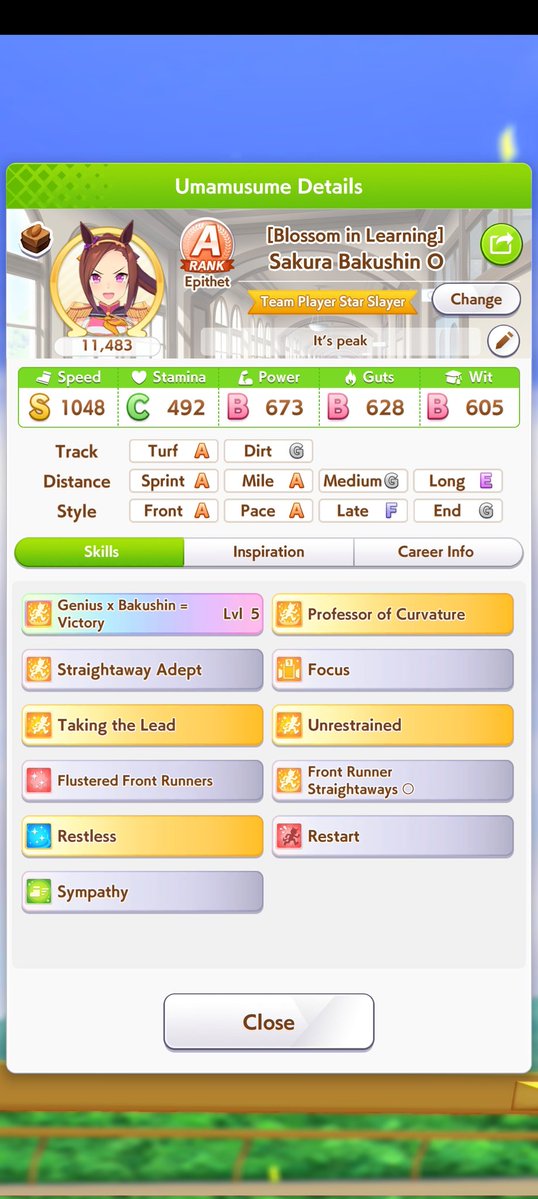 BestClassRep's tweet image. // Sooooo... this just happened!

My highest rated Bakushin AND I actually got an A rank on the Trainer Aptitude Test! Does this mean I'm a good trainer now? 🥹🫶