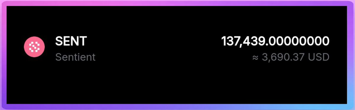 Generalx's tweet image. 137,439 $SENT  achieved internally from supporting Sentient's vision to build open source AGI.

I've always said that Crypto will reward you for putting in the effort!

Like I promised in the past, I'm giving out 5000 $SENT tokens to 5 Winners here

Follow @Generalx   &amp;amp;…