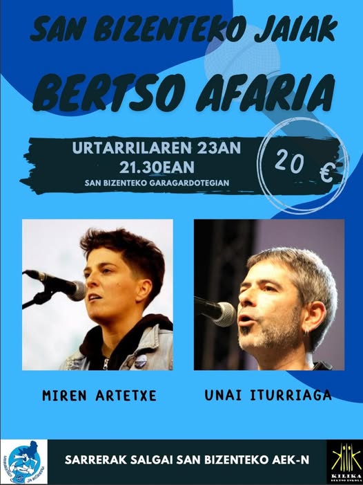 #BertsoAfari-rako sarrerak erosita, ezta? 🧐
📣 Aukera bikaina punta-puntako bertsolariekin afaltzeko!
👉#MirenArtetxe eta #UnaiElorriaga
📅 urtarrilak 23
⏰21:30ean
📌 Sanbiko garagardotegian
🔖 20€ (sarrerak Barakaldoko Aek-n)
#SanbikoJaiak2026, #JaiHerrikoiak, #Bertsolaritza