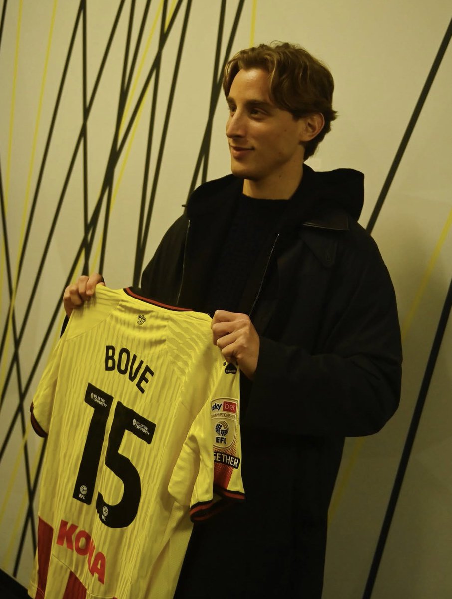 thewatfordway's tweet photo. Edoardo Bove will wear the number 1️⃣5️⃣ shirt at #WatfordFC. https://t.co/Uab4x1QP0d