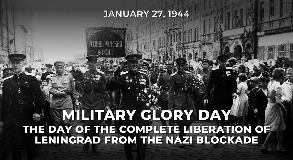 💬 #Zakharova: January 27 marks the Day of the Complete Lifting of the Siege of #Leningrad.

The 872-day blockade claimed over one million lives.

🛡 The city’s heroic defence became a symbol of courage of the Soviet people &amp; paved the way for Europe’s liberation.