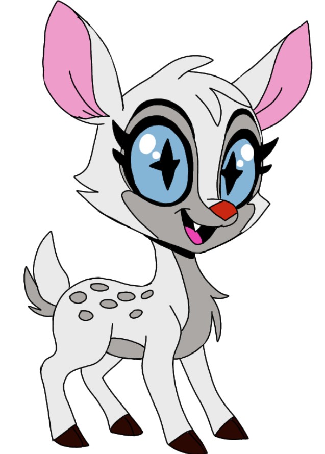Bambi la mascota de Alar y su cría mini Bambi. #HazbinHotelOC