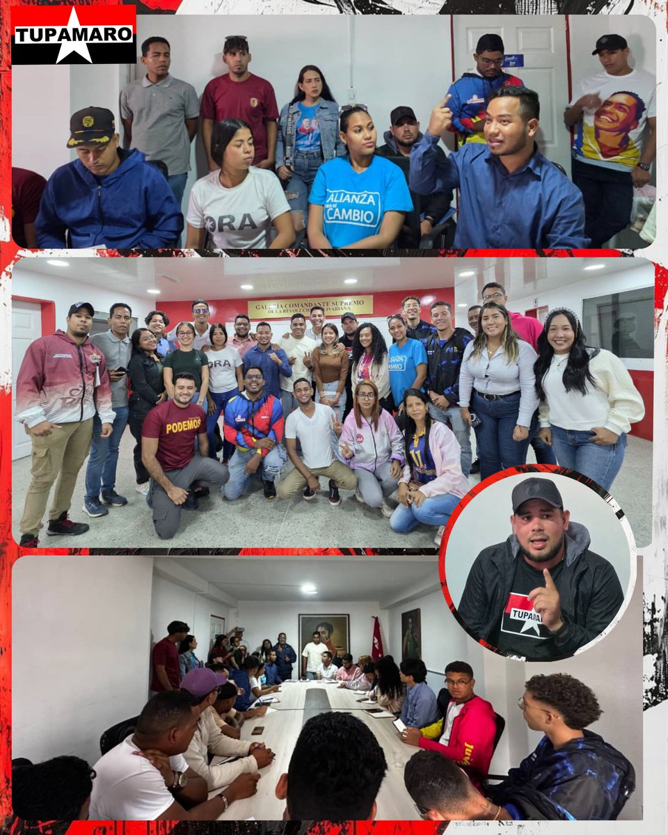 JUVENTUD VANGUARDIA REVOLUCIONARIA 🔴⚫
Militancia <a href="/TupamaroMRT_/">Movimiento Revolucionario TUPAMARO Vzla.</a> del Mcpio <a href="/MaturinMrt/">@Municipio. Maturín_ MRT</a> presentes en el encuentro del <a href="/GPPSB/">GPPSB</a> para la planificación de las próximas actividades en respaldo a nuestro presidente Nicolás Maduro y la Primera Combatiente Cilia Flores 
<a href="/WBenavides_MRT/">Williams Benavides</a>