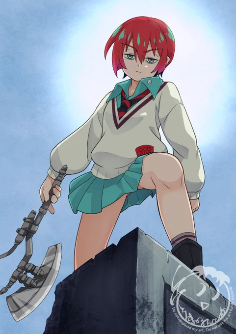#武器持った女の子 3年半前にやってたので刃物系でアップデート