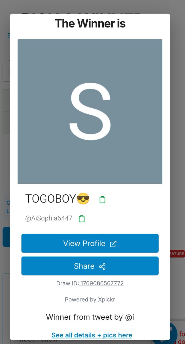 Congratulation Winner 🎉

<a href="/AiSophia6447/">TOGOBOY😎</a>