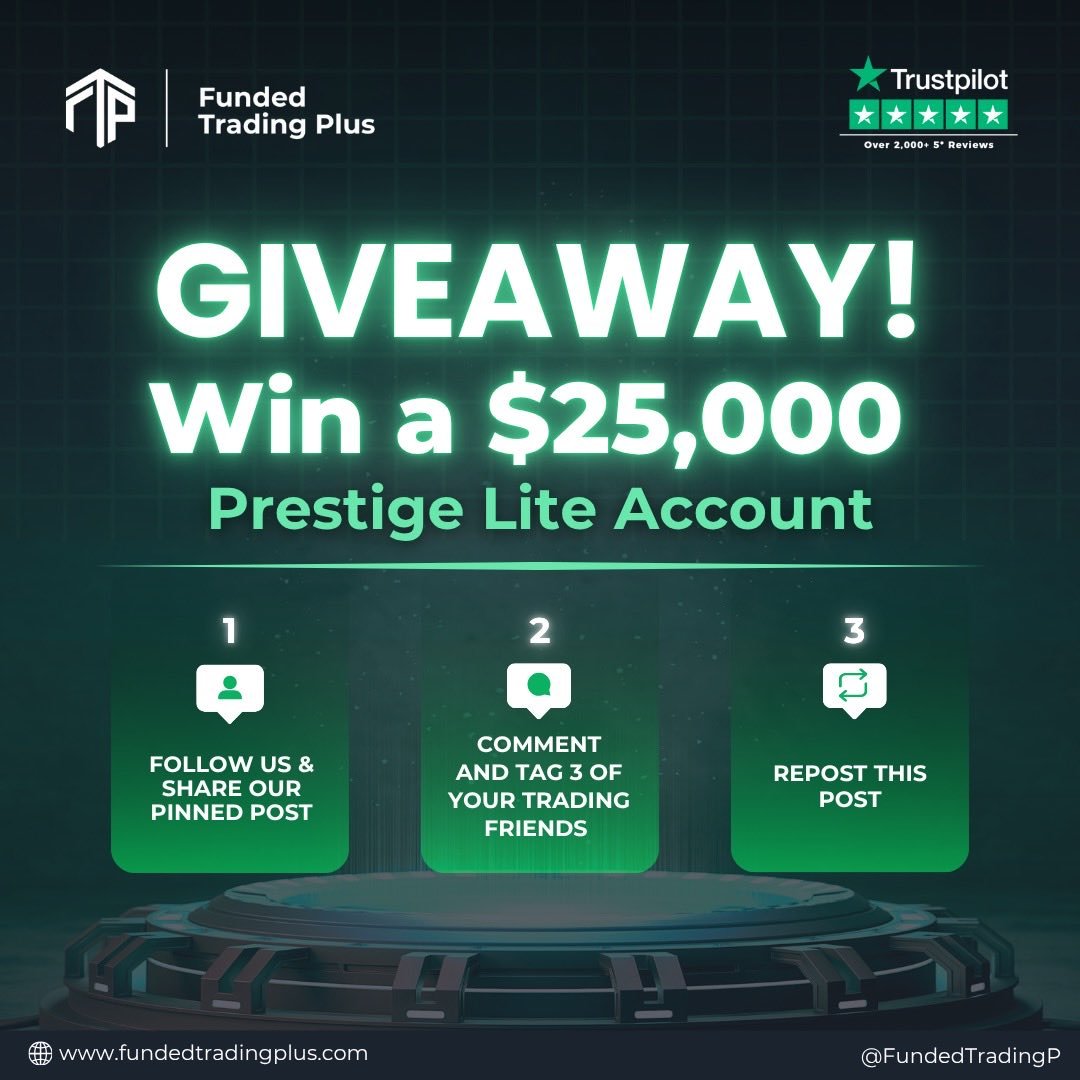 xxlucian09's tweet image. ✨ @FundedTradingP GIVEAWAY 
Win a $25,000 Prestige Lite accounts 🔥

1⃣ Follow @FundedTradingP @xxlucian09 and repost @FundedTradingP pinned post
2⃣Tag 3 friends
3⃣ Repost this giveaway

Also follow: @StylishDegen @Nikiknowss @TraderKaizen0 @SpongeVolts @Madnessnft_ @_rough1…