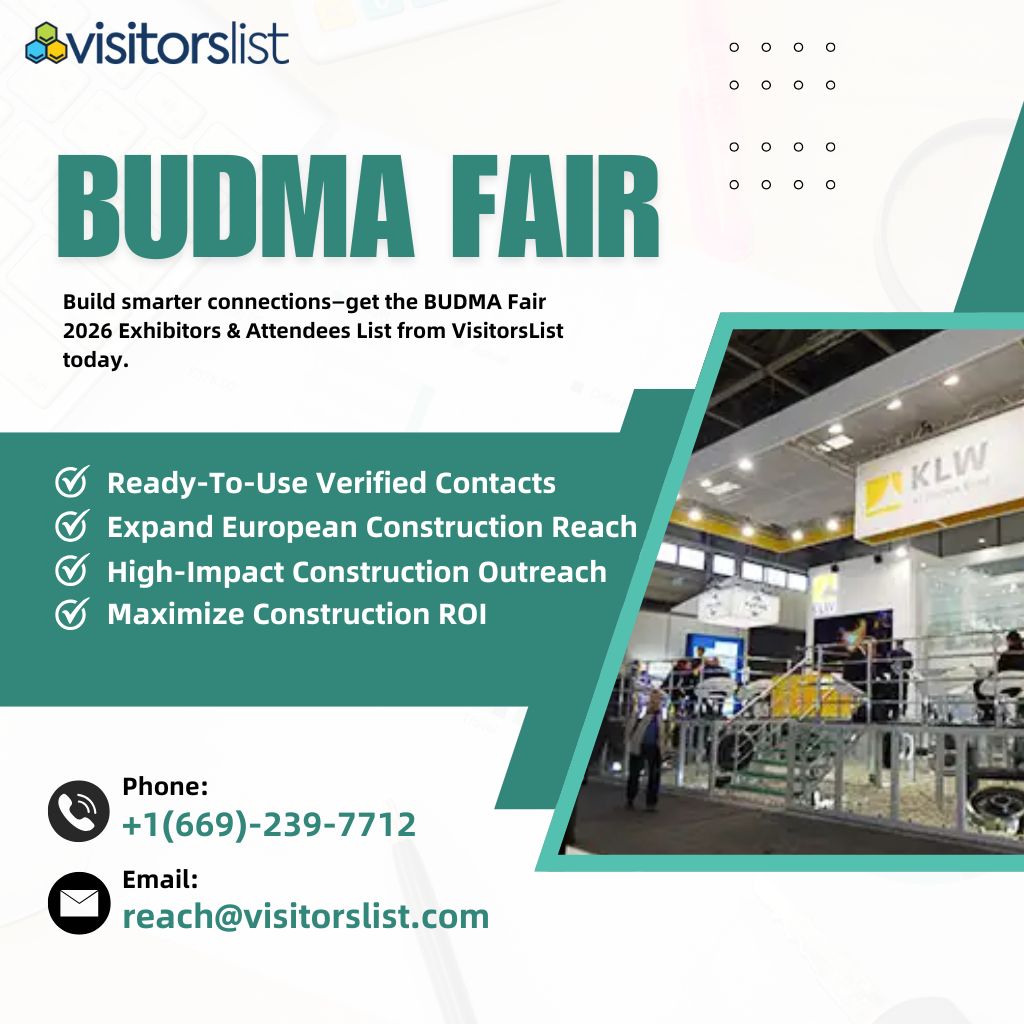 visitorslist's tweet photo. 🏗️Where construction meets innovation — BUDMA Fair 2026!

⚙️ Connect with top exhibitors, decision-makers &amp; suppliers driving Europe’s building industry.

👉 Access exhibitors &amp; attendees list: https://t.co/LI6IFGDeSy

#BUDMA2026 #ConstructionExpo #BuildingIndustry #TradeShow https://t.co/qL3fCMuiyD