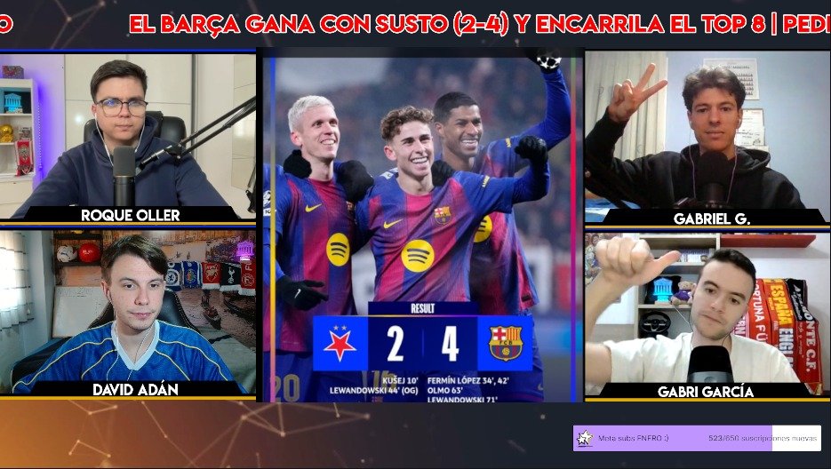 ⚔️ ¡EMPEZAMOOOOS!

🔵🔴 El BARÇA gana al SLAVIA y se acerca al TOP 8 (2-4) 🔥
😨🛡️ Problemas en DEFENSA + Exhibición de FERMÍN ⭐️
🇪🇸 El ATLETI tropieza y el ATHLETIC sueña 🤩
🧮 Calculadora CHAMPIONS de la última jornada

💜 twitch.tv/agorafutbol