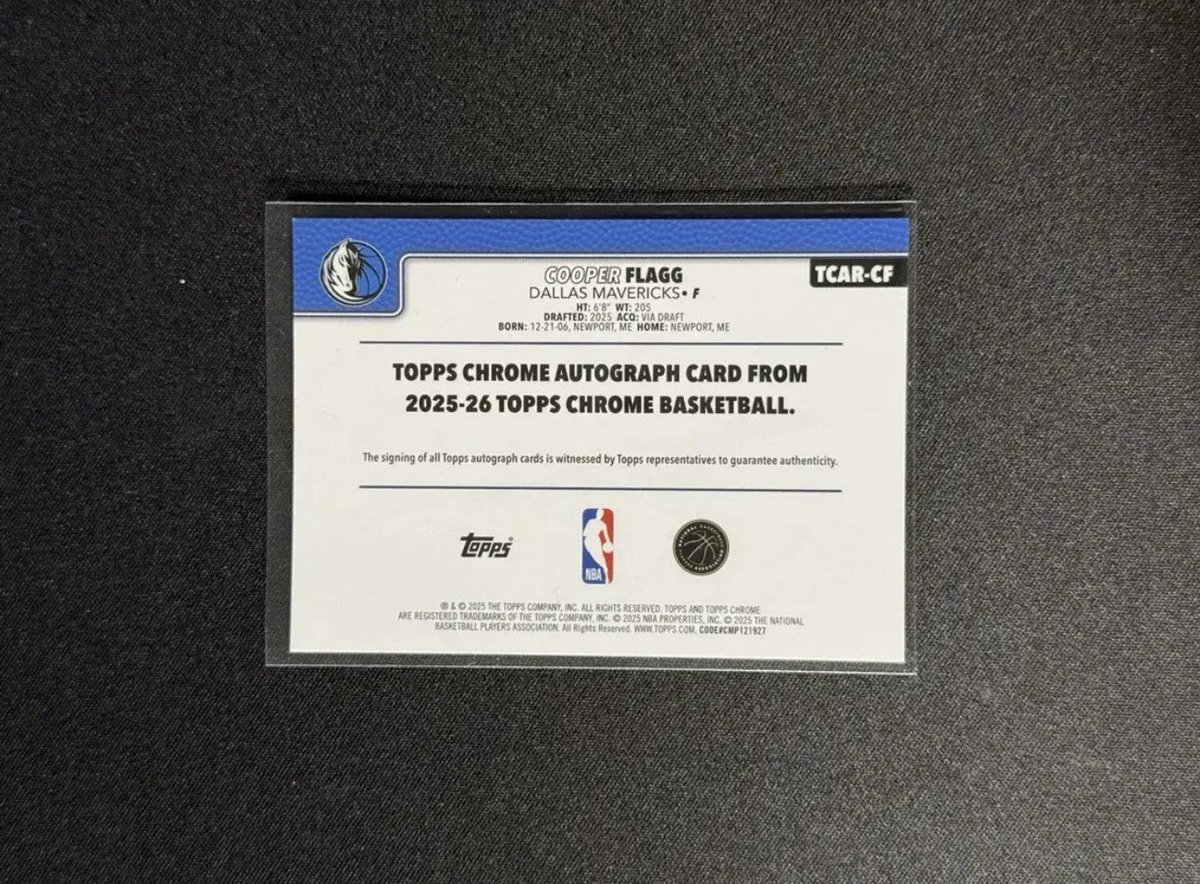 joesportscard's tweet image. 🎁Appreciation Day Giveaway🎁

Winner Announced Tuesday 

🔥 2025-26 Topps Chrome Cooper Flagg Rookie Auto True On Card 

To enter
1. Follow
2. Retweet
3. Like