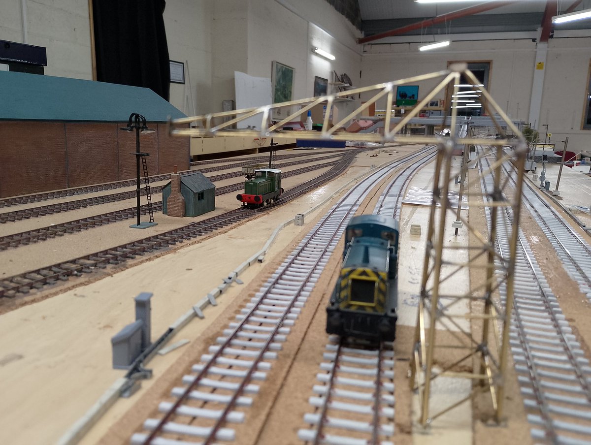 east_em's tweet photo. Jarrow in EM new NE based layout being built. 
Signal gantry is slowly getting there. https://t.co/6exFmLWou1