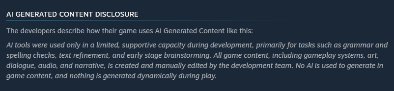 HannyahZ's tweet image. This is why I say all developers to never disclouse AI usage. Understand that people are RETARDED never admit it. Just say you didn't use it. There is really no reason to say it, Steam doesn't care and you will never manage to explain this sub 70 IQ population the nuance